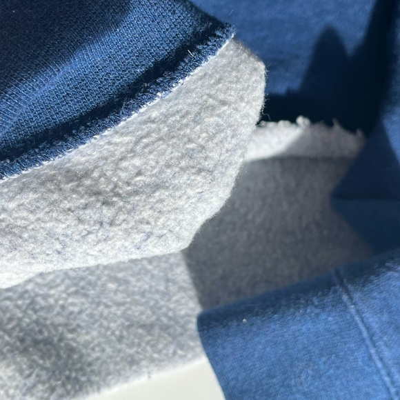 Raw Hem Soft Blue Crop Crewneck Sweater - Picture 3 of 3